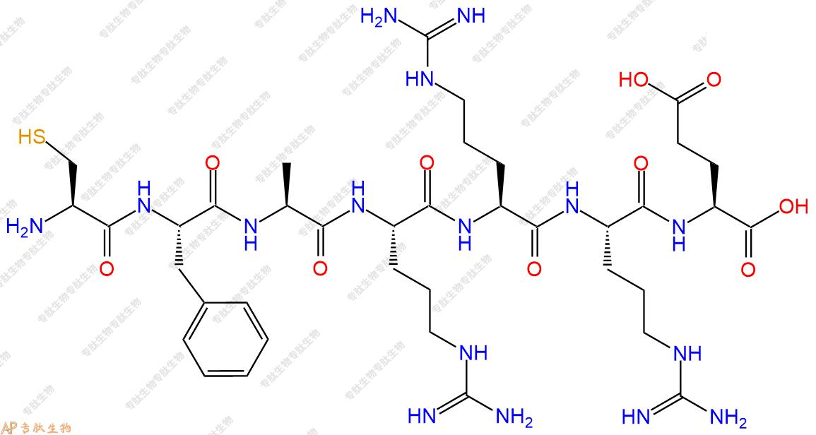 专肽生物产品H2N-Cys-Phe-Ala-Arg-Arg-Arg-Glu-COOH