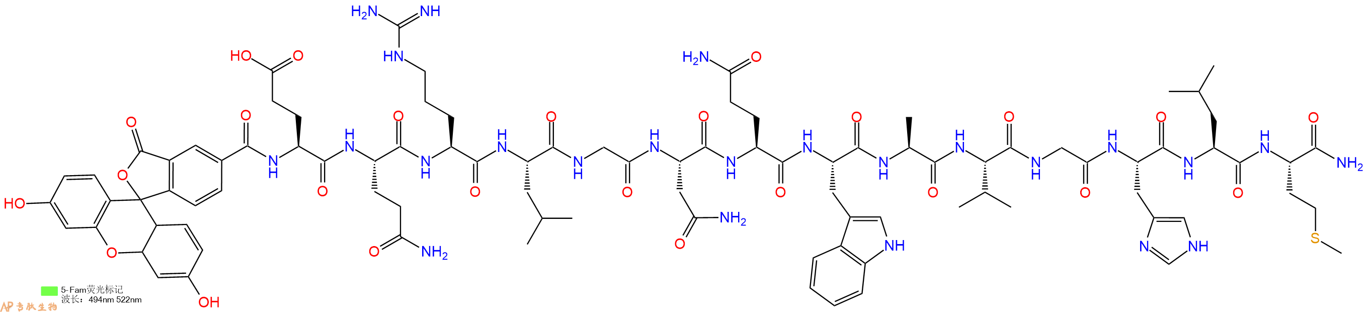 专肽生物产品Bombesin, FAM - labeled