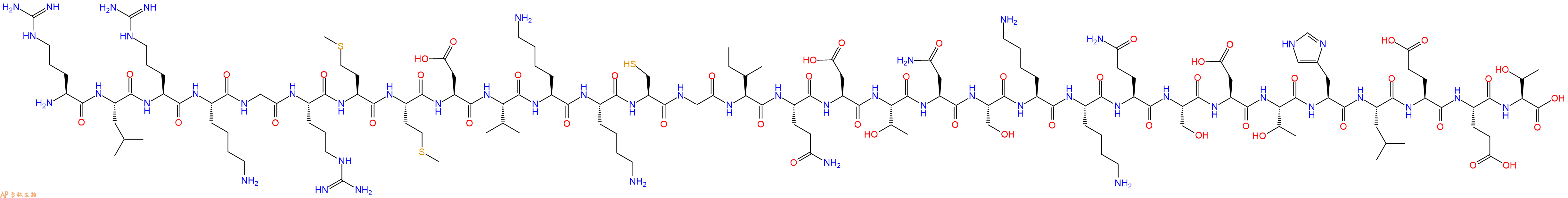 专肽生物产品H2N-Arg-Leu-Arg-Lys-Gly-Arg-Met-Met-Asp-Val-Lys-Lys-Cys-Gly-Ile-Gln-Asp-Thr-Asn-Ser-Lys-Lys-Gln-Ser-Asp-Thr-His-Leu-Glu-Glu-Thr-COOH
