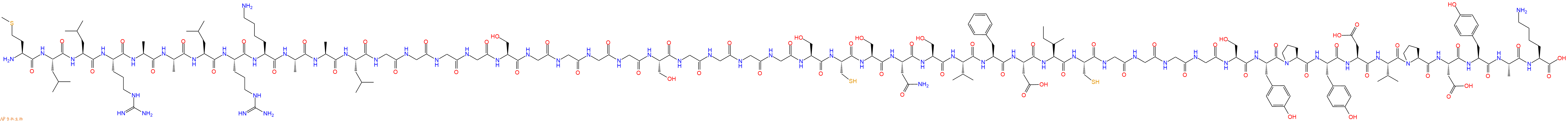 专肽生物产品H2N-Met-Leu-Leu-Arg-Ala-Ala-Leu-Arg-Lys-Ala-Ala-Leu-Gly-Gly-Gly-Gly-Ser-Gly-Gly-Gly-Gly-Ser-Gly-Gly-Gly-Gly-Ser-Cys-Ser-Asn-Ser-Val-Phe-Asp-Ile-Cys-Gly-Gly-Gly-Gly-Ser-Tyr-Pro-Tyr-Asp-Val-Pro-Asp-Tyr-Ala-Lys-COOH