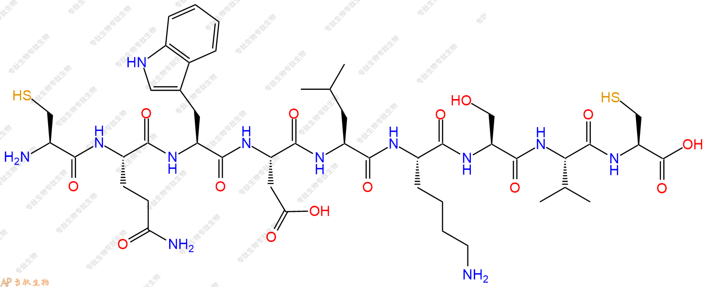专肽生物产品H2N-Cys-Gln-Trp-Asp-Leu-Lys-Ser-Val-Cys-COOH