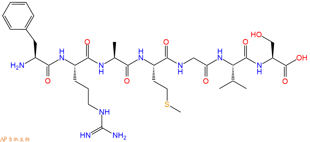 专肽生物产品H2N-Phe-Arg-Ala-Met-Gly-Val-Ser-COOH