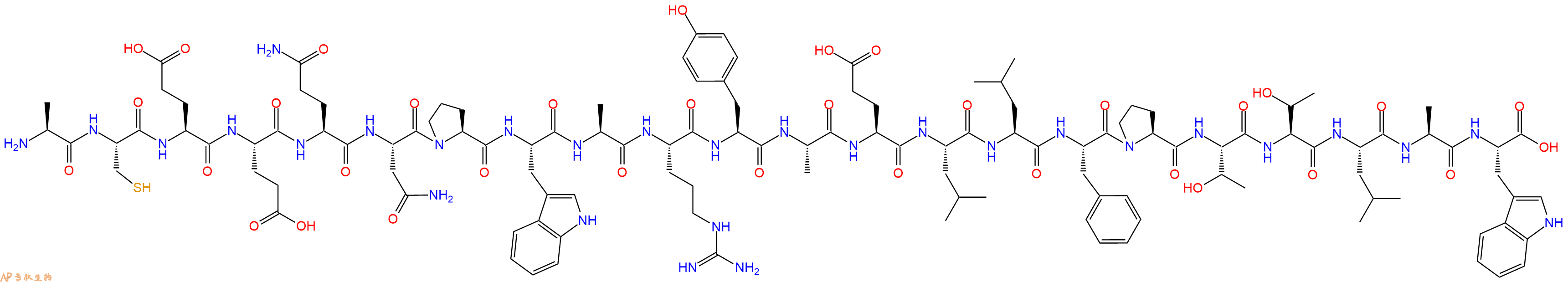 专肽生物产品H2N-Ala-Cys-Glu-Glu-Gln-Asn-Pro-Trp-Ala-Arg-Tyr-Ala-Glu-Leu-Leu-Phe-Pro-Thr-Thr-Leu-Ala-Trp-COOH