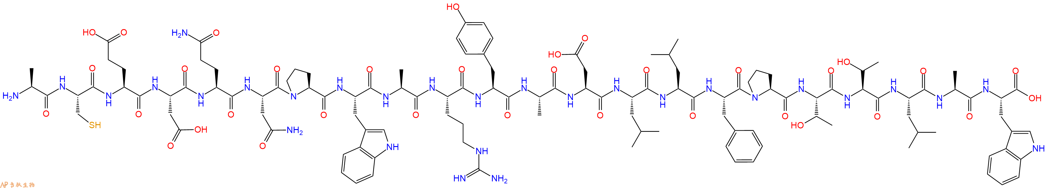 专肽生物产品H2N-Ala-Cys-Glu-Asp-Gln-Asn-Pro-Trp-Ala-Arg-Tyr-Ala-Asp-Leu-Leu-Phe-Pro-Thr-Thr-Leu-Ala-Trp-COOH