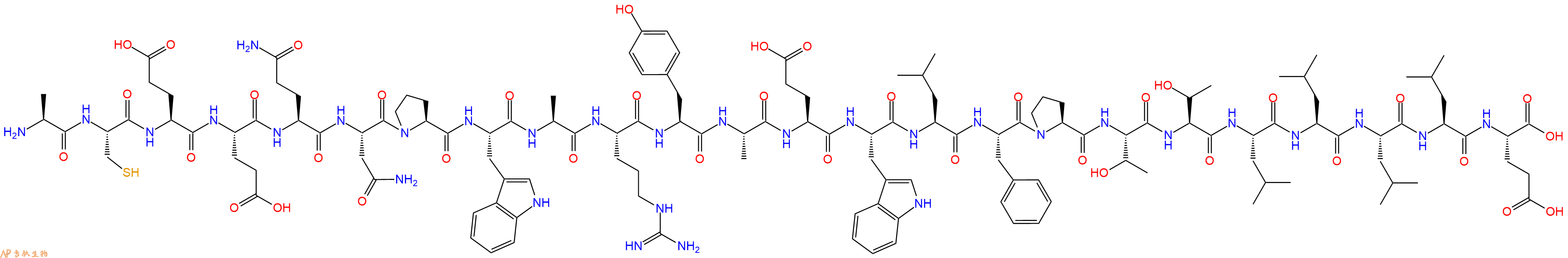 专肽生物产品H2N-Ala-Cys-Glu-Glu-Gln-Asn-Pro-Trp-Ala-Arg-Tyr-Ala-Glu-Trp-Leu-Phe-Pro-Thr-Thr-Leu-Leu-Leu-Leu-Glu-COOH