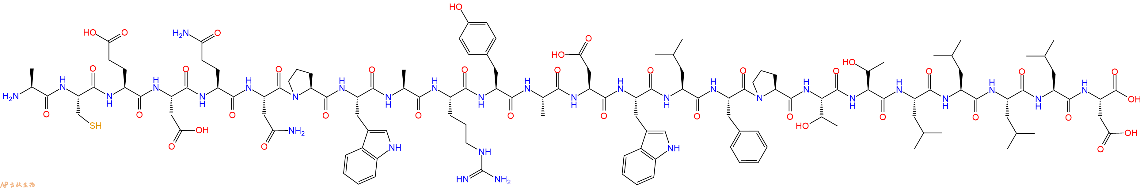 专肽生物产品H2N-Ala-Cys-Glu-Asp-Gln-Asn-Pro-Trp-Ala-Arg-Tyr-Ala-Asp-Trp-Leu-Phe-Pro-Thr-Thr-Leu-Leu-Leu-Leu-Asp-COOH