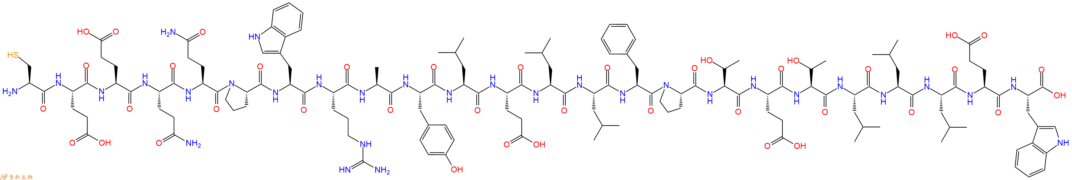 专肽生物产品H2N-Cys-Glu-Glu-Gln-Gln-Pro-Trp-Arg-Ala-Tyr-Leu-Glu-Leu-Leu-Phe-Pro-Thr-Glu-Thr-Leu-Leu-Leu-Glu-Trp-COOH