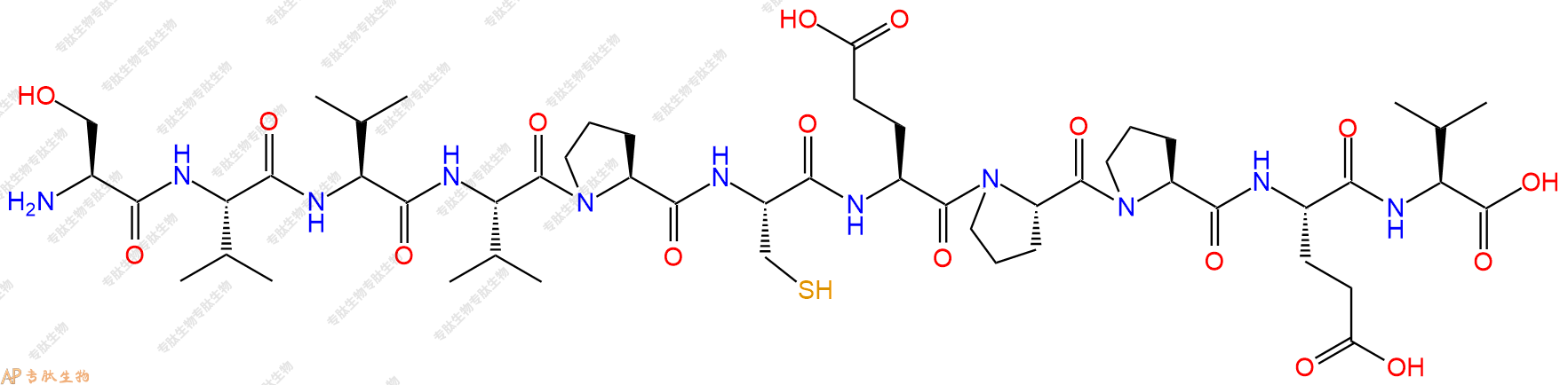 专肽生物产品H2N-Ser-Val-Val-Val-Pro-Cys-Glu-Pro-Pro-Glu-Val-COOH