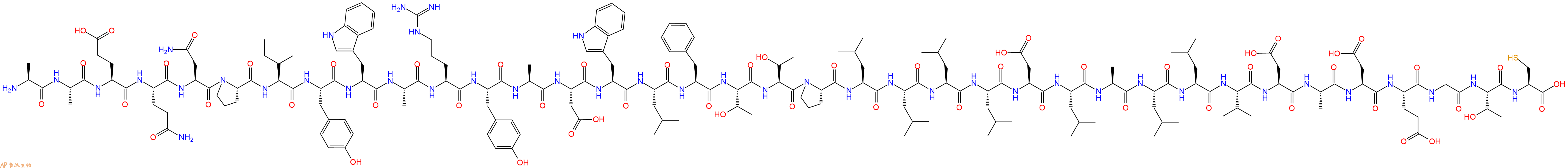 专肽生物产品H2N-Ala-Ala-Glu-Gln-Asn-Pro-Ile-Tyr-Trp-Ala-Arg-Tyr-Ala-Asp-Trp-Leu-Phe-Thr-Thr-Pro-Leu-Leu-Leu-Leu-Asp-Leu-Ala-Leu-Leu-Val-Asp-Ala-Asp-Glu-Gly-Thr-Cys-COOH