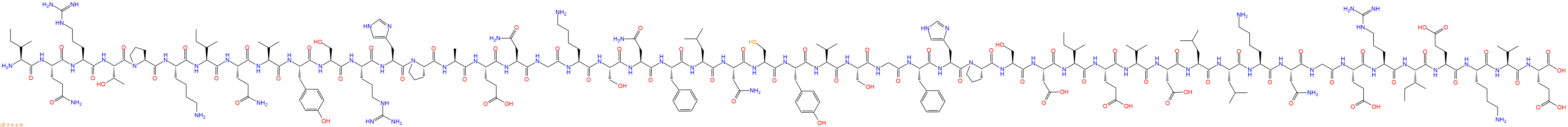 专肽生物产品H2N-Ile-Gln-Arg-Thr-Pro-Lys-Ile-Gln-Val-Tyr-Ser-Arg-His-Pro-Ala-Glu-Asn-Gly-Lys-Ser-Asn-Phe-Leu-Asn-Cys-Tyr-Val-Ser-Gly-Phe-His-Pro-Ser-Asp-Ile-Glu-Val-Asp-Leu-Leu-Lys-Asn-Gly-Glu-Arg-Ile-Glu-Lys-Val-Glu-COOH