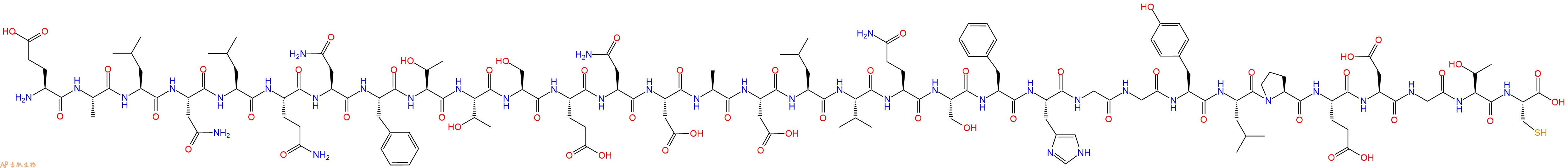 专肽生物产品H2N-Glu-Ala-Leu-Asn-Leu-Gln-Asn-Phe-Thr-Thr-Ser-Glu-Asn-Asp-Ala-Asp-Leu-Val-Gln-Ser-Phe-His-Gly-Gly-Tyr-Leu-Pro-Glu-Asp-Gly-Thr-Cys-COOH