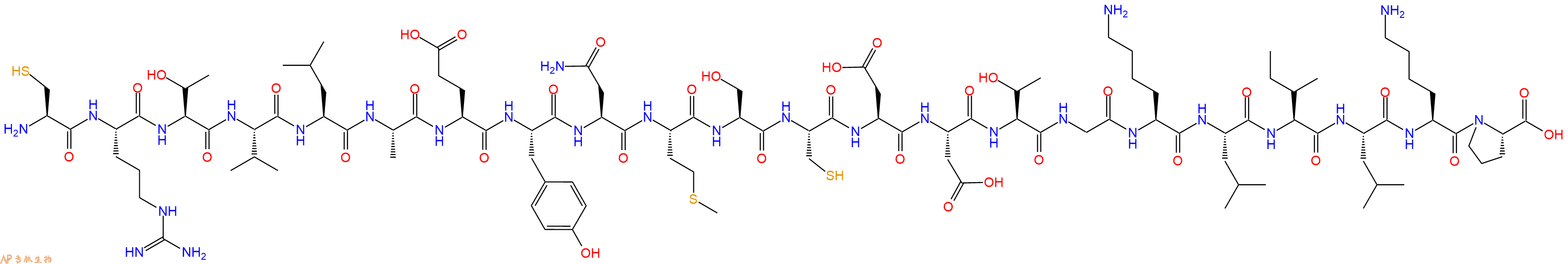 专肽生物产品H2N-Cys-Arg-Thr-Val-Leu-Ala-Glu-Tyr-Asn-Met-Ser-Cys-Asp-Asp-Thr-Gly-Lys-Leu-Ile-Leu-Lys-Pro-COOH