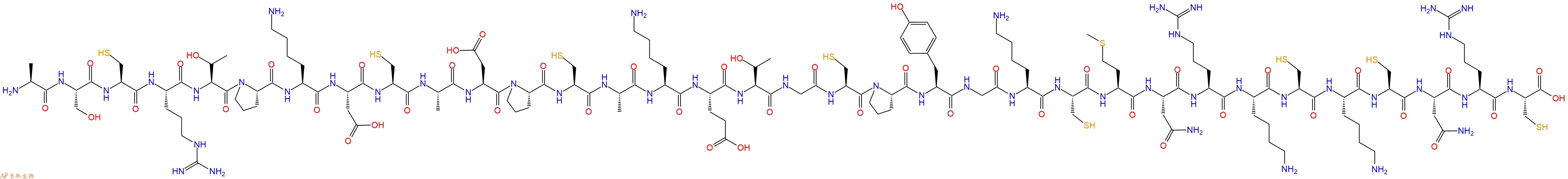 专肽生物产品H2N-Ala-Ser-Cys-Arg-Thr-Pro-Lys-Asp-Cys-Ala-Asp-Pro-Cys-Ala-Lys-Glu-Thr-Gly-Cys-Pro-Tyr-Gly-Lys-Cys-Met-Asn-Arg-Lys-Cys-Lys-Cys-Asn-Arg-Cys-COOH