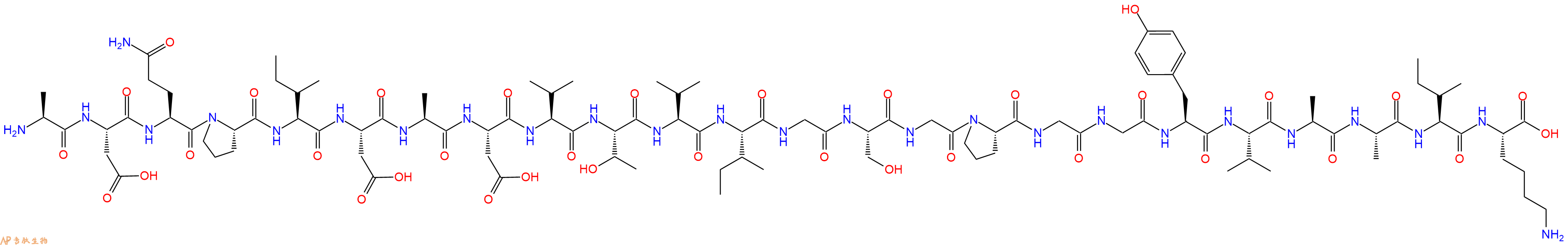 专肽生物产品H2N-Ala-Asp-Gln-Pro-Ile-Asp-Ala-Asp-Val-Thr-Val-Ile-Gly-Ser-Gly-Pro-Gly-Gly-Tyr-Val-Ala-Ala-Ile-Lys-COOH