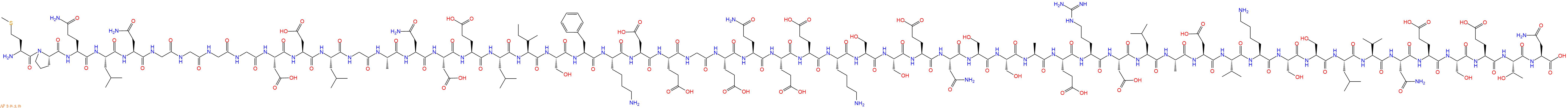 专肽生物产品H2N-Met-Pro-Gln-Leu-Asn-Gly-Gly-Gly-Gly-Asp-Asp-Leu-Gly-Ala-Asn-Asp-Glu-Leu-Ile-Ser-Phe-Lys-Asp-Glu-Gly-Glu-Gln-Glu-Glu-Lys-Ser-Ser-Glu-Asn-Ser-Ser-Ala-Glu-Arg-Asp-Leu-Ala-Asp-Val-Lys-Ser-Ser-Leu-Val-Asn-Glu-Ser-Glu-Thr-Asn-COOH