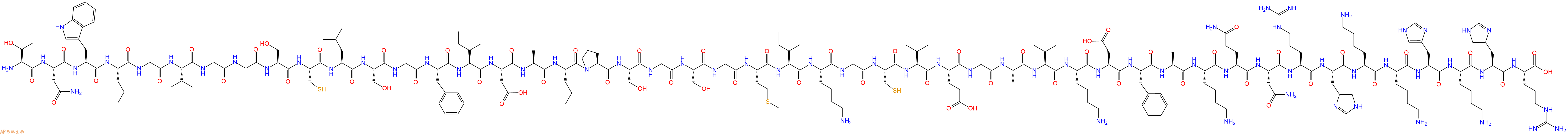 专肽生物产品H2N-Thr-Asn-Trp-Leu-Gly-Val-Gly-Gly-Ser-Cys-Leu-Ser-Gly-Phe-Ile-Asp-Ala-Leu-Pro-Ser-Gly-Ser-Gly-Met-Ile-Lys-Gly-Cys-Val-Glu-Gly-Ala-Val-Lys-Asp-Phe-Ala-Lys-Gln-Asn-Arg-His-Lys-Lys-His-Lys-His-Arg-COOH