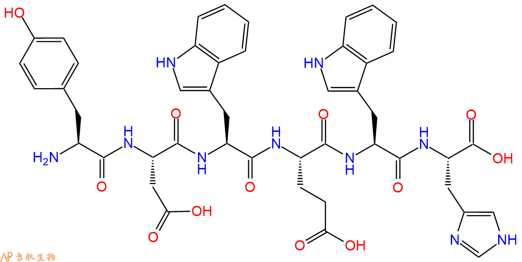 专肽生物产品H2N-Tyr-Asp-Trp-Glu-Trp-His-COOH
