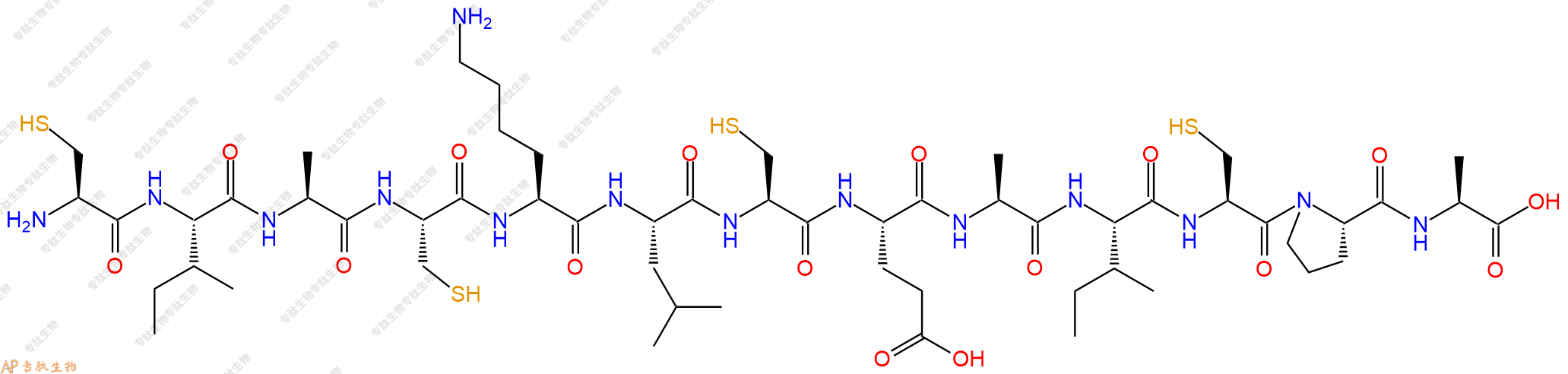 专肽生物产品H2N-Cys-Ile-Ala-Cys-Lys-Leu-Cys-Glu-Ala-Ile-Cys-Pro-Ala-COOH