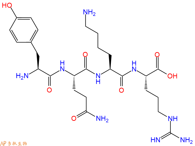 专肽生物产品H2N-Tyr-Gln-Lys-Arg-COOH