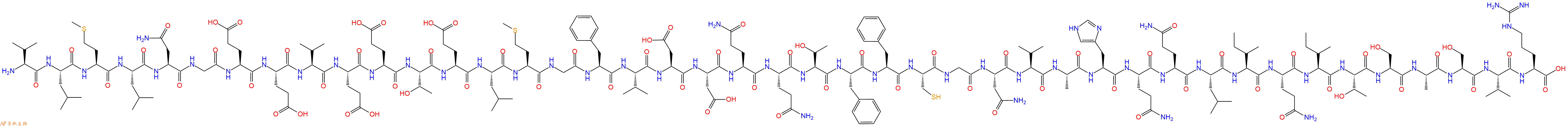 专肽生物产品H2N-Val-Leu-Met-Leu-Asn-Gly-Glu-Glu-Val-Glu-Glu-Thr-Glu-Leu-Met-Gly-Phe-Val-Asp-Asp-Gln-Gln-Thr-Phe-Phe-Cys-Gly-Asn-Val-Ala-His-Gln-Gln-Leu-Ile-Gln-Ile-Thr-Ser-Ala-Ser-Val-Arg-COOH