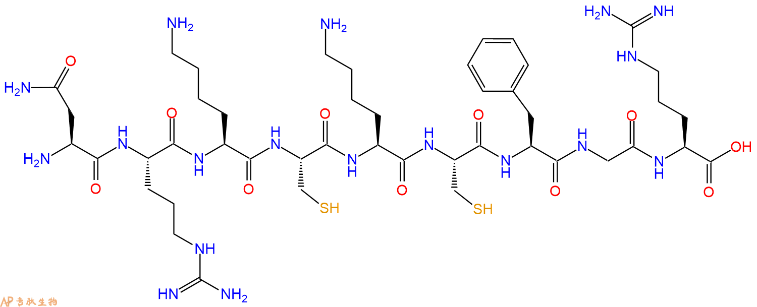 专肽生物产品H2N-Asn-Arg-Lys-Cys-Lys-Cys-Phe-Gly-Arg-COOH