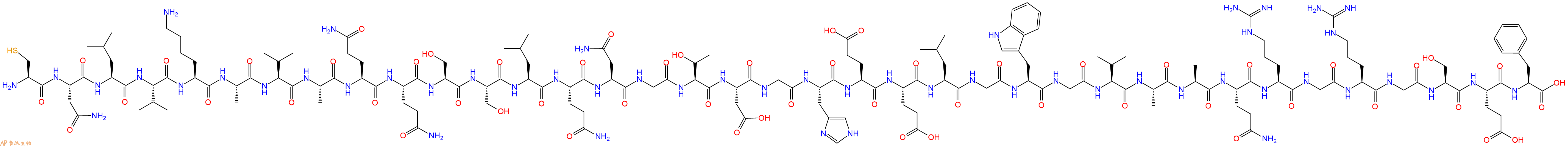 专肽生物产品H2N-Cys-Asn-Leu-Val-Lys-Ala-Val-Ala-Gln-Gln-Ser-Ser-Leu-Gln-Asn-Gly-Thr-Asp-Gly-His-Glu-Glu-Leu-Gly-Trp-Gly-Val-Ala-Ala-Gln-Arg-Gly-Arg-Gly-Ser-Glu-Phe-COOH