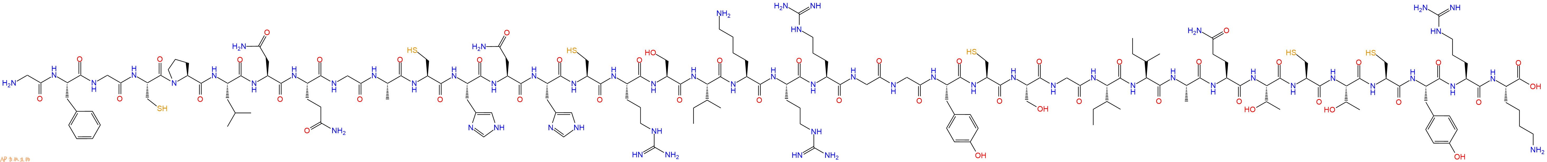 专肽生物产品H2N-Gly-Phe-Gly-Cys-Pro-Leu-Asn-Gln-Gly-Ala-Cys-His-Asn-His-Cys-Arg-Ser-Ile-Lys-Arg-Arg-Gly-Gly-Tyr-Cys-Ser-Gly-Ile-Ile-Ala-Gln-Thr-Cys-Thr-Cys-Tyr-Arg-Lys-COOH