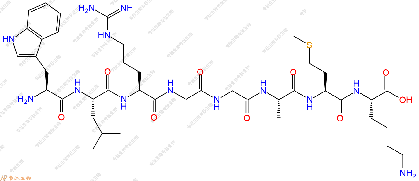 专肽生物产品H2N-Trp-Leu-Arg-Gly-Gly-Ala-Met-Lys-COOH