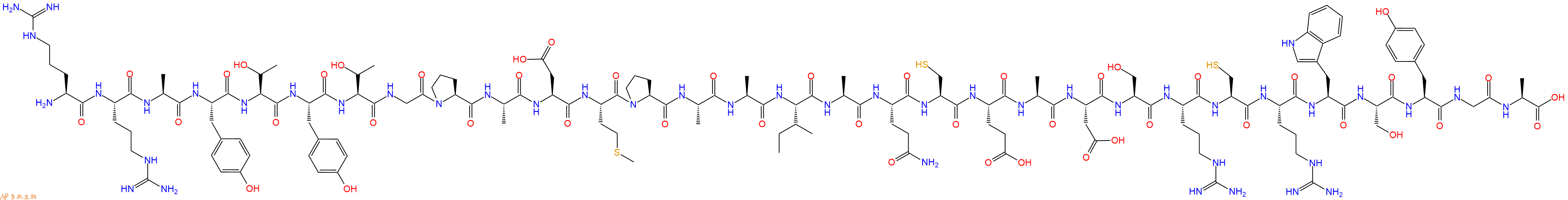 专肽生物产品H2N-Arg-Arg-Ala-Tyr-Thr-Tyr-Thr-Gly-Pro-Ala-Asp-Met-Pro-Ala-Ala-Ile-Ala-Gln-Cys-Glu-Ala-Asp-Ser-Arg-Cys-Arg-Trp-Ser-Tyr-Gly-Ala-COOH