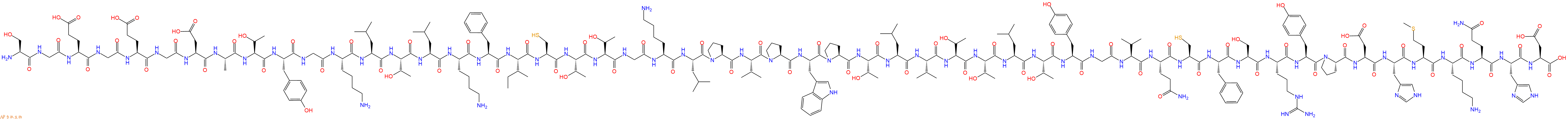 专肽生物产品H2N-Ser-Gly-Glu-Gly-Glu-Gly-Asp-Ala-Thr-Tyr-Gly-Lys-Leu-Thr-Leu-Lys-Phe-Ile-Cys-Thr-Thr-Gly-Lys-Leu-Pro-Val-Pro-Trp-Pro-Thr-Leu-Val-Thr-Thr-Leu-Thr-Tyr-Gly-Val-Gln-Cys-Phe-Ser-Arg-Tyr-Pro-Asp-His-Met-Lys-Gln-His-Asp-COOH