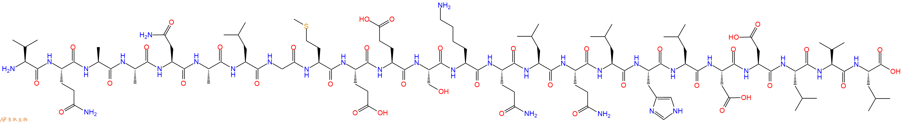 专肽生物产品H2N-Val-Gln-Ala-Ala-Asn-Ala-Leu-Gly-Met-Glu-Glu-Ser-Lys-Gln-Leu-Gln-Leu-His-Leu-Asp-Asp-Leu-Val-Leu-COOH
