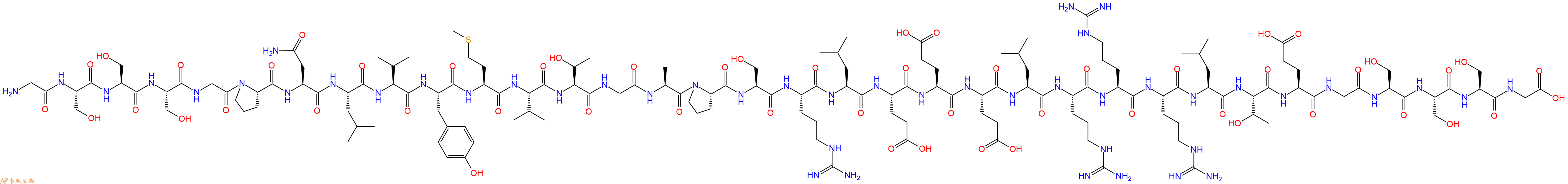 专肽生物产品H2N-Gly-Ser-Ser-Ser-Gly-Pro-Asn-Leu-Val-Tyr-Met-Val-Thr-Gly-Ala-Pro-Ser-Arg-Leu-Glu-Glu-Glu-Leu-Arg-Arg-Arg-Leu-Thr-Glu-Gly-Ser-Ser-Ser-Gly-COOH