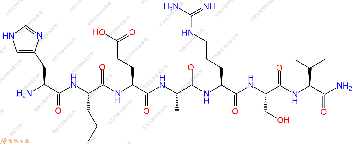 专肽生物产品H2N-His-Leu-Glu-Ala-Arg-Ser-Val-NH2