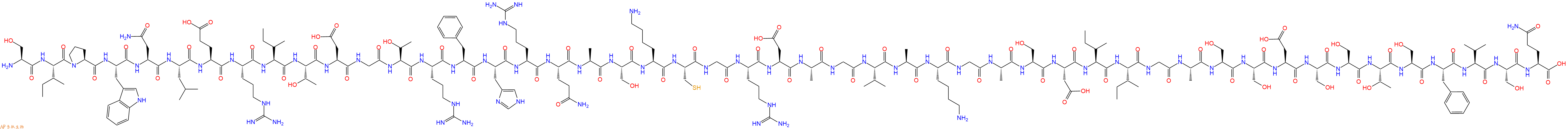 专肽生物产品H2N-Ser-Ile-Pro-Trp-Asn-Leu-Glu-Arg-Ile-Thr-Asp-Gly-Thr-Arg-Phe-His-Arg-Gln-Ala-Ser-Lys-Cys-Gly-Arg-Asp-Ala-Gly-Val-Ala-Lys-Gly-Ala-Ser-Asp-Ile-Ile-Gly-Ala-Ser-Ser-Asp-Ser-Ser-Thr-Ser-Phe-Val-Ser-Gln-COOH