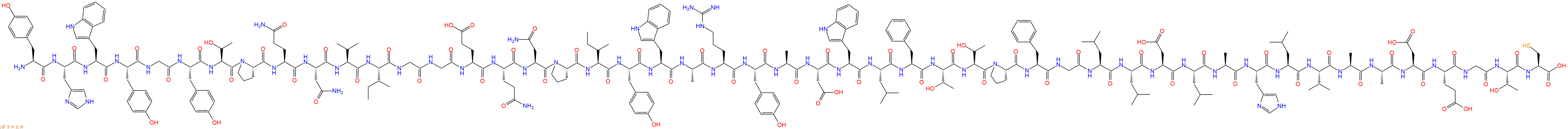专肽生物产品H2N-Tyr-His-Trp-Tyr-Gly-Tyr-Thr-Pro-Gln-Asn-Val-Ile-Gly-Gly-Glu-Gln-Asn-Pro-Ile-Tyr-Trp-Ala-Arg-Tyr-Ala-Asp-Trp-Leu-Phe-Thr-Thr-Pro-Phe-Gly-Leu-Leu-Asp-Leu-Ala-His-Leu-Val-Ala-Ala-Asp-Glu-Gly-Thr-Cys-COOH