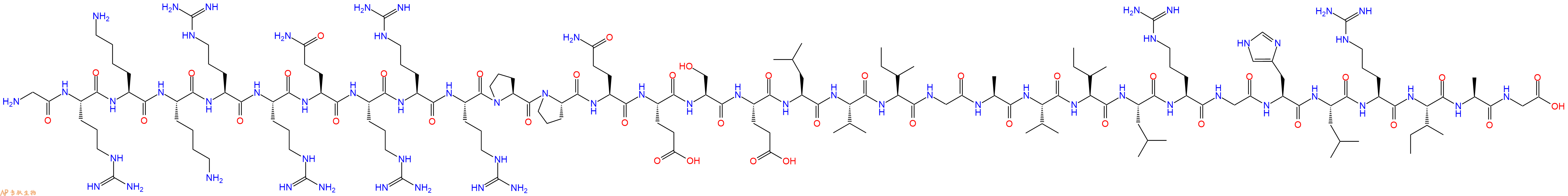 专肽生物产品H2N-Gly-Arg-Lys-Lys-Arg-Arg-Gln-Arg-Arg-Arg-Pro-Pro-Gln-Glu-Ser-Glu-Leu-Val-Ile-Gly-Ala-Val-Ile-Leu-Arg-Gly-His-Leu-Arg-Ile-Ala-Gly-COOH