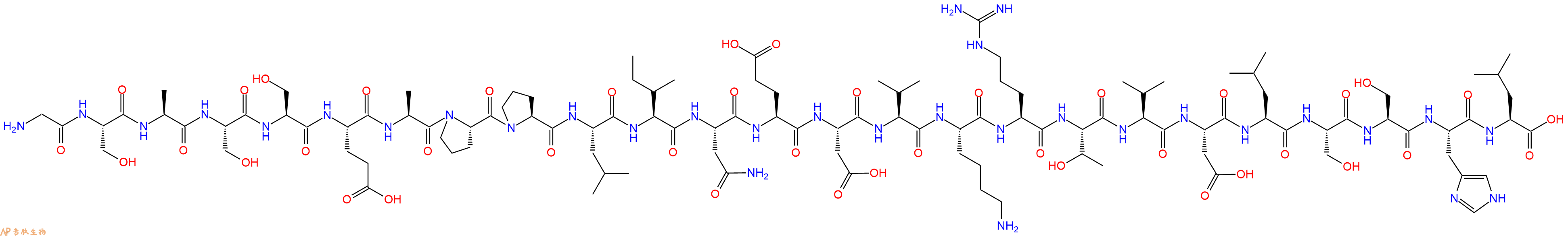 专肽生物产品H2N-Gly-Ser-Ala-Ser-Ser-Glu-Ala-Pro-Pro-Leu-Ile-Asn-Glu-Asp-Val-Lys-Arg-Thr-Val-Asp-Leu-Ser-Ser-His-Leu-COOH
