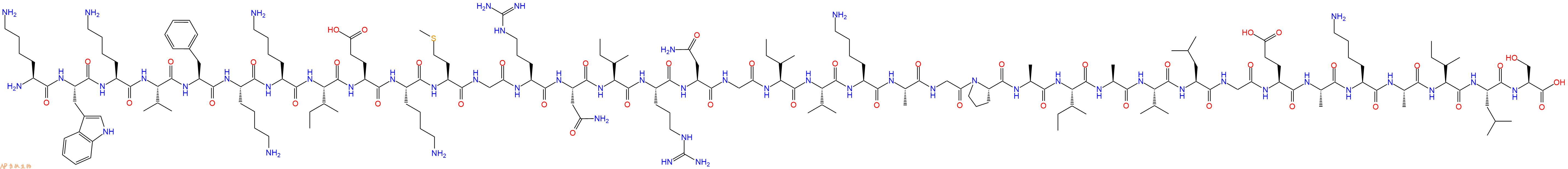 专肽生物产品H2N-Lys-Trp-Lys-Val-Phe-Lys-Lys-Ile-Glu-Lys-Met-Gly-Arg-Asn-Ile-Arg-Asn-Gly-Ile-Val-Lys-Ala-Gly-Pro-Ala-Ile-Ala-Val-Leu-Gly-Glu-Ala-Lys-Ala-Ile-Leu-Ser-COOH