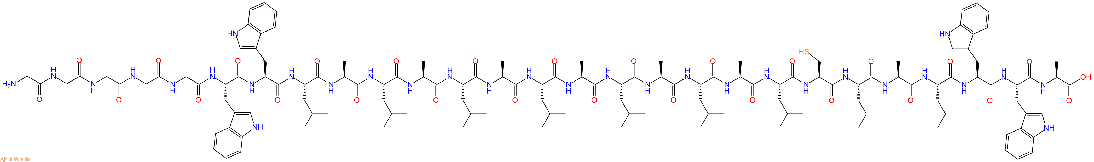 专肽生物产品H2N-Gly-Gly-Gly-Gly-Gly-Trp-Trp-Leu-Ala-Leu-Ala-Leu-Ala-Leu-Ala-Leu-Ala-Leu-Ala-Leu-Cys-Leu-Ala-Leu-Trp-Trp-Ala-COOH