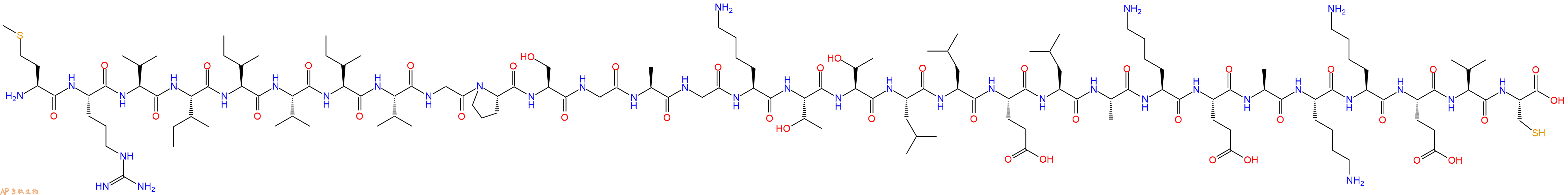 专肽生物产品H2N-Met-Arg-Val-Ile-Ile-Val-Ile-Val-Gly-Pro-Ser-Gly-Ala-Gly-Lys-Thr-Thr-Leu-Leu-Glu-Leu-Ala-Lys-Glu-Ala-Lys-Lys-Glu-Val-Cys-COOH
