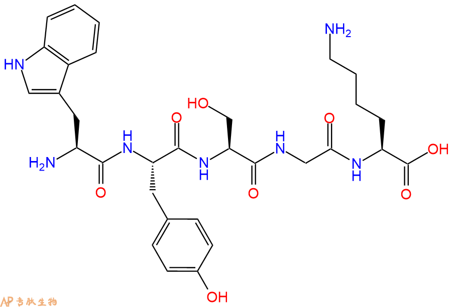 专肽生物产品H2N-Trp-Tyr-Ser-Gly-Lys-COOH