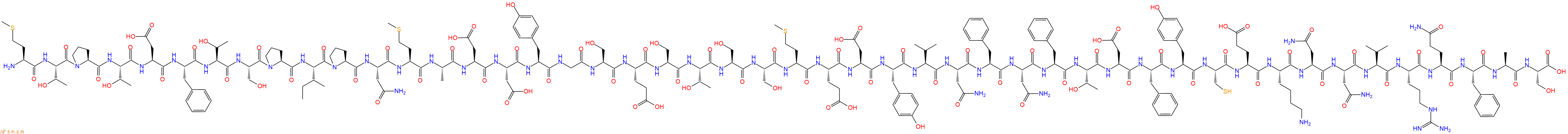 专肽生物产品H2N-Met-Thr-Pro-Thr-Asp-Phe-Thr-Ser-Pro-Ile-Pro-Asn-Met-Ala-Asp-Asp-Tyr-Gly-Ser-Glu-Ser-Thr-Ser-Ser-Met-Glu-Asp-Tyr-Val-Asn-Phe-Asn-Phe-Thr-Asp-Phe-Tyr-Cys-Glu-Lys-Asn-Asn-Val-Arg-Gln-Phe-Ala-Ser-COOH