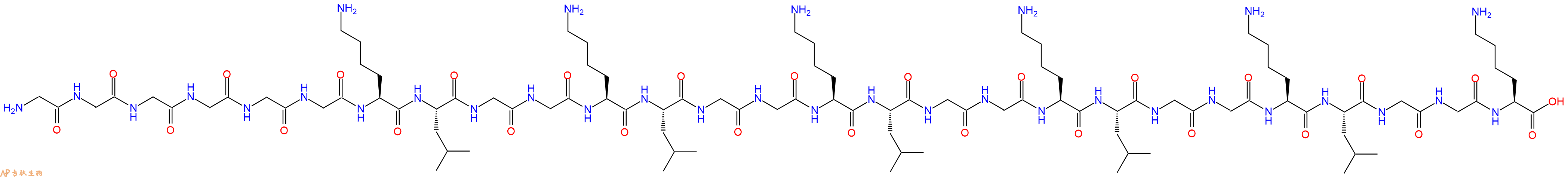 专肽生物产品H2N-Gly-Gly-Gly-Gly-Gly-Gly-Lys-Leu-Gly-Gly-Lys-Leu-Gly-Gly-Lys-Leu-Gly-Gly-Lys-Leu-Gly-Gly-Lys-Leu-Gly-Gly-Lys-COOH