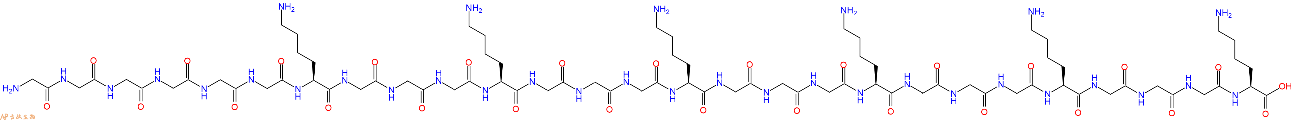 专肽生物产品H2N-Gly-Gly-Gly-Gly-Gly-Gly-Lys-Gly-Gly-Gly-Lys-Gly-Gly-Gly-Lys-Gly-Gly-Gly-Lys-Gly-Gly-Gly-Lys-Gly-Gly-Gly-Lys-COOH
