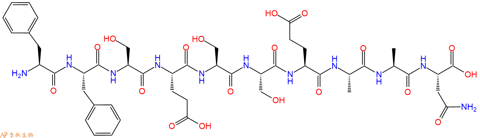 专肽生物产品H2N-Phe-Phe-Ser-Glu-Ser-Ser-Glu-Ala-Ala-Asn-COOH