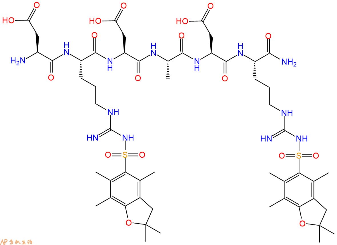 专肽生物产品H2N-Asp-Arg(Pbf)-Asp-Ala-Asp-Arg(Pbf)-NH2