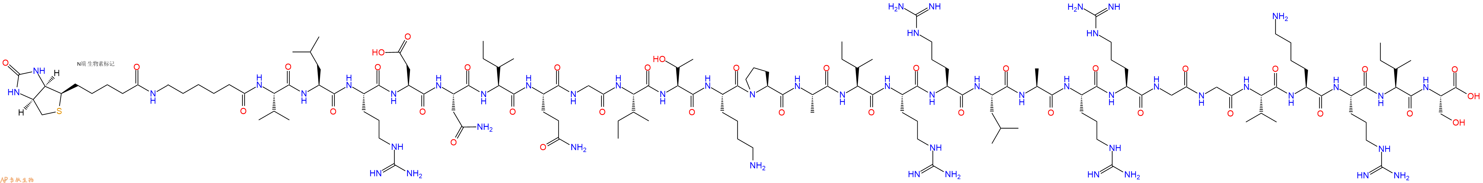 专肽生物产品Biotin-Ahx-Val-Leu-Arg-Asp-Asn-Ile-Gln-Gly-Ile-Thr-Lys-Pro-Ala-Ile-Arg-Arg-Leu-Ala-Arg-Arg-Gly-Gly-Val-Lys-Arg-Ile-Ser-COOH