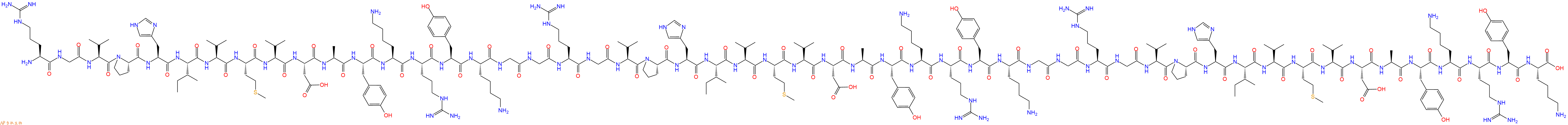 专肽生物产品H2N-Arg-Gly-Val-Pro-His-Ile-Val-Met-Val-Asp-Ala-Tyr-Lys-Arg-Tyr-Lys-Gly-Gly-Arg-Gly-Val-Pro-His-Ile-Val-Met-Val-Asp-Ala-Tyr-Lys-Arg-Tyr-Lys-Gly-Gly-Arg-Gly-Val-Pro-His-Ile-Val-Met-Val-Asp-Ala-Tyr-Lys-Arg-Tyr-Lys-COOH