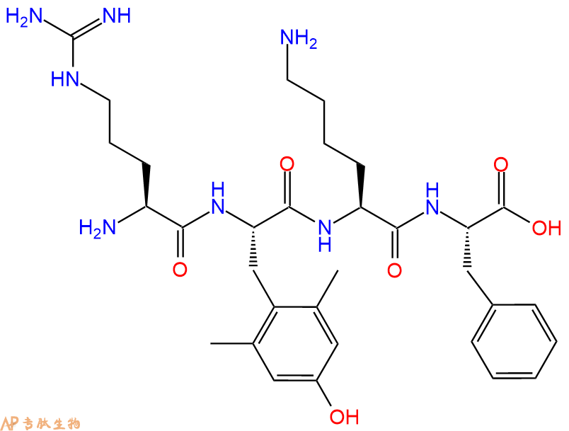 专肽生物产品H2N-Arg-Dmt-Lys-Phe-OH