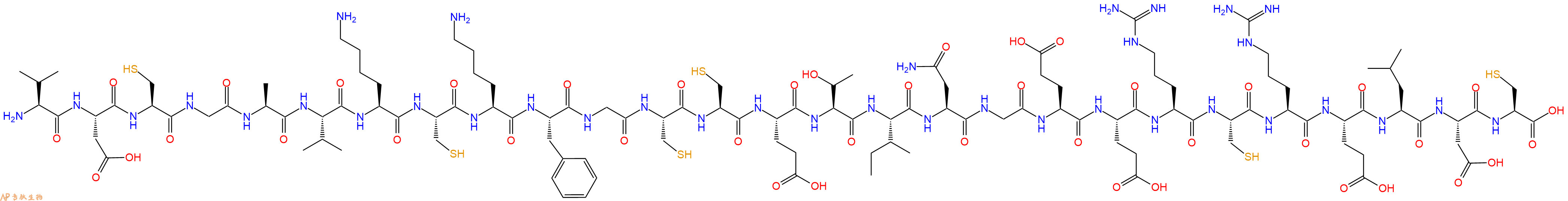 专肽生物产品H2N-Val-Asp-Cys-Gly-Ala-Val-Lys-Cys-Lys-Phe-Gly-Cys-Cys-Glu-Thr-Ile-Asn-Gly-Glu-Glu-Arg-Cys-Arg-Glu-Leu-Asp-Cys-OH